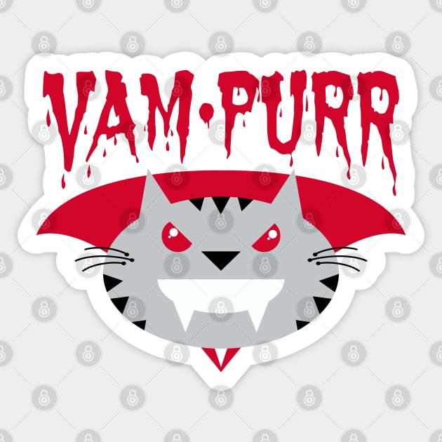 Vam-purr Sticker by DavesTees